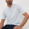 Light Blue Quarter Zip Polo Shirt