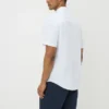 White Linen Blend Short Sleeve Shirt